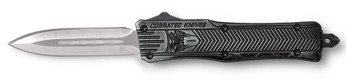 CobraTec Knives SSWCTK1SDAGNS CTK-1  Small 2.75" OTF Dagger Plain D2 Steel Blade/Stonewashed Aluminum Handle Features Glass Breaker Includes Pocket Clip