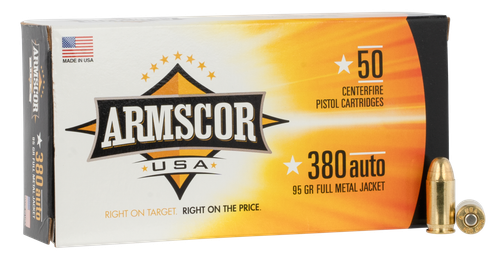 Armscor FAC3802N USA  380ACP 95gr Full Metal Jacket 50 Per Box/20 Case