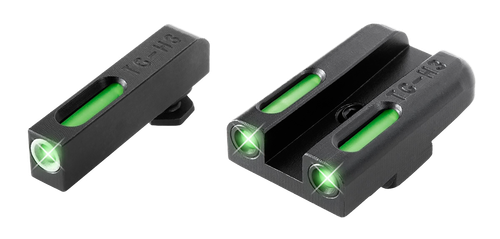TruGlo TG13GL3A TFX  Green Fiber Optic/Tritium Front/ Green/Tritium/Fiber Optic Rear/ Black Nitride Fortress Frame, Compatible w/Most Glock Except MOS, Post Mount