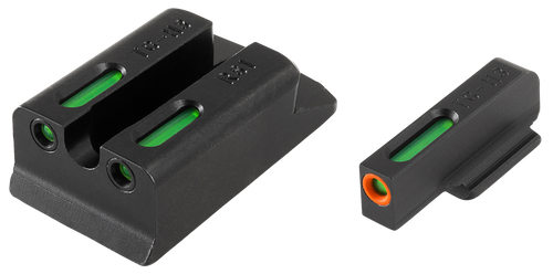 TruGlo TG13RS1PC TFX Pro  Black | Green Tritium & Fiber Optic Orange Outline Front Sight Green Tritium & Fiber Optic Rear Sight