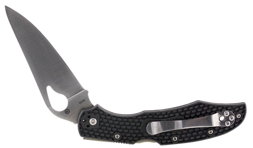 Spyderco BY03PBK2 Byrd Cara Cara 2 Lightweight 3.75" Folding Drop Point Plain 8Cr13MoV SS Blade Black  Textured FRN Handle Includes Pocket Clip
