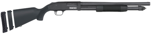 Mossberg 51609 590S  12 Gauge Pump 3" 10+1 18.50" Matte Blued Heavy Walled Barrel, Drilled & Tapped Black Receiver, Fixed Black Synthetic Stock