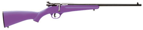 Savage Arms 13783 Rascal  Youth 22 LR 1rd 16.13" Matte Black Sporter Barrel, Matte Black Carbon Steel Receiver, Purple Fixed Synthetic Stock, Right Hand