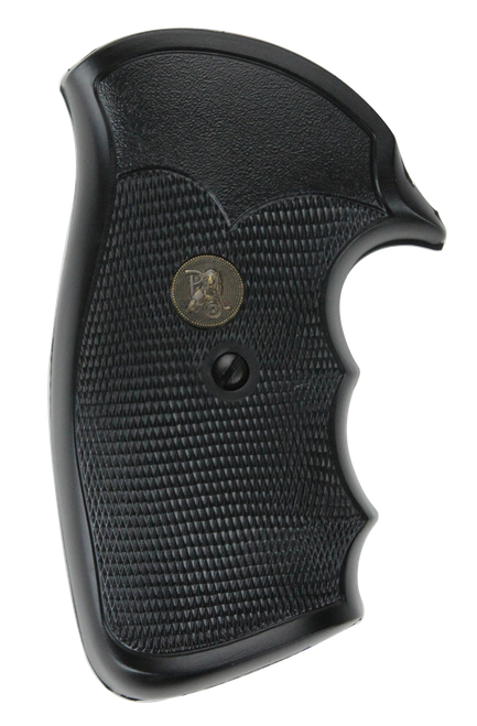 Pachmayr 03266 Gripper Grip Checkered Black Rubber with Finger Grooves for S&W K/L Frame with Round Butt