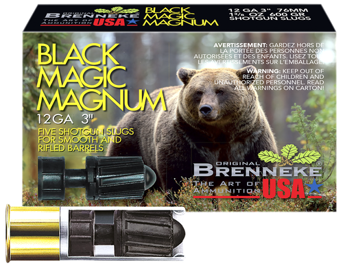 Brenneke SL123BMM Black Magic Magnum  12Gauge 3" 1 3/8oz Slug Shot 5 Per Box/50 Case