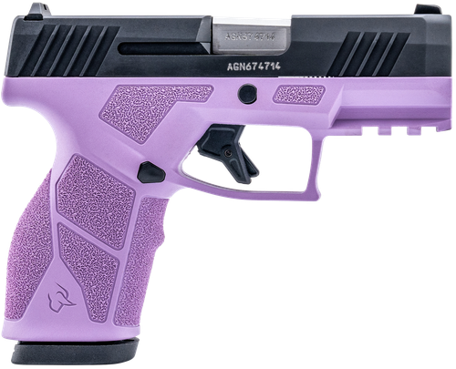 Taurus 1-GX2931LP-10 GX2  9mm Luger 10+1 3.37" Matte Stainless Steel Barrel, Matte Black Serrated Stainless Steel Slide, Light Purple Polymer Frame w/Picatinny Rail, Polymer Grip