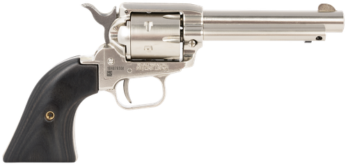 Heritage Mfg RR22NI4BW Rough Rider  22 LR 6 Shot, 4.75" Black Nitride Steel Barrel, Black Nitride Zinc Alloy Frame, Black Cylinder, Black Laminate Grip, Manual Safety, Exposed Hammer