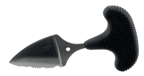 Cold Steel 43NS Mini Pal 1" Fixed Serrated Japanese AUS-8A SS Blade Black Synthetic Rubber Handle