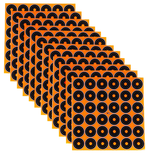EZ-Aim 15250 Splash Reactive  Self-Adhesive Paper Black/Orange 1" Bullseye 12 Pack