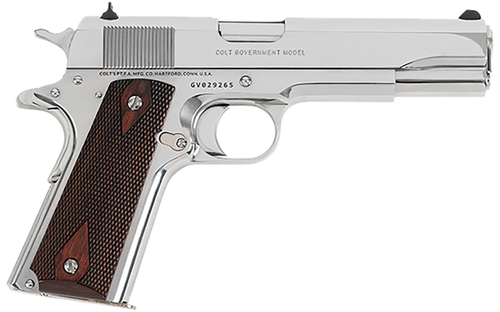Colt Mfg O1911CBS 1911 Government 45 ACP 8+1 5" Stainless Steel Barrel, Bright Stainless Serrated Slide, Bright Stainless Steel Frame w/Beavertail