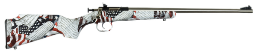 Crickett KSA3168 Youth  22 LR 1rd 16.12" Stainless Steel Barrel, Fixed Front/Adjustable Rear Peep Sights, American Flag/Amendment Synthetic Stock w/11.5" LOP, Rebounding Firing Pin Safety