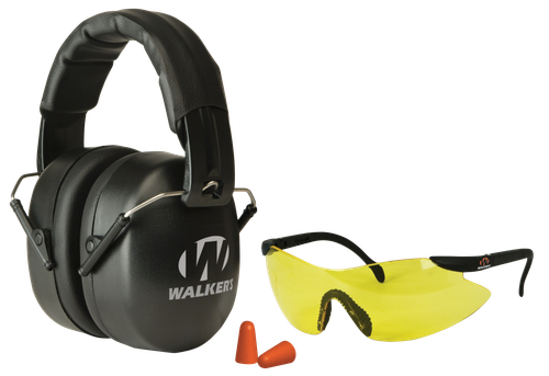 Walker's GWPFM3GFP EXT Range Shooting Muff Combo Kit Includes Foam Ear Plugs, 31 db Over the Head Shooting Muff, Sport Glasses w/Polycarbonate Lens