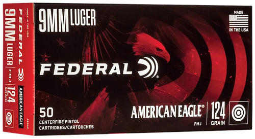 Federal AE9AP American Eagle Handgun 9mmLuger 124gr Full Metal Jacket 50 Per Box/20 Case