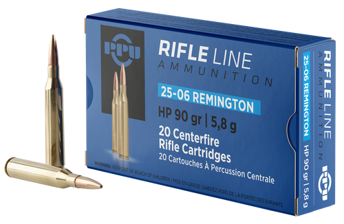 PPU PP2506H Standard Rifle  25-06Rem 90gr Hollow Point 20 Per Box/10 Case