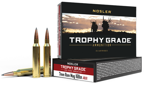Nosler 60108 Trophy Grade Long-Range 7mmRemMag 168gr Nosler Spitzer AccuBond Long Range 20 Per Box/10 Case