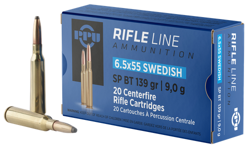 PPU PP6SWS Metric Rifle  6.5x55Swedish 139gr Soft Point Boat Tail 20 Per Box/10 Case