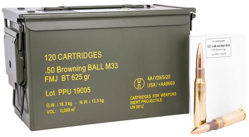 PPU PPRM50M Rangemaster  50BMG 625gr Full Metal Jacket/ 120rds *Sold by Case *Includes Metal Can