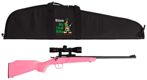 Crickett KSA2220BSC Youth Package Youth 22 LR 1rd 16.12" Blued Single Shot Barrel, Blued Stainless Steel Receiver, Pink Fixed Synthetic Stock, Right Hand