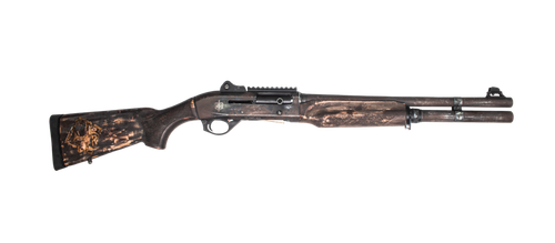 MAC 21000122APOC Apocalypse  12 Gauge Semi-Auto 3" 5+1 18.50" Multicolor Distressed Cerakote Barrel, Multicolor Engraved & Distressed Cerakote Receiver w/Picatinny Rail, Aged, Distressed & Engraved Wo