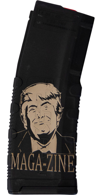 Black Rain Ordnance MAG30TRUMPMAGAZNE Magazine  30rd 223 Rem/5.56 NATO Trump MAGA-ZINE Engraving Fits AR-15 Black Polymer