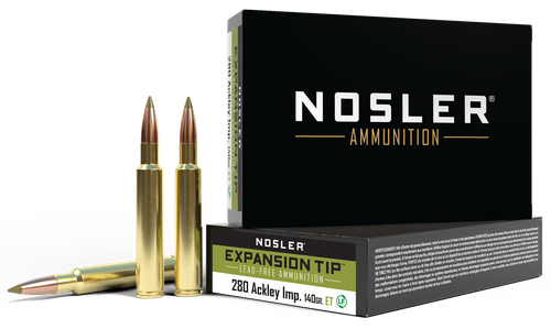 Nosler 40067 E-Tip  280Ackley Improved 140gr E Tip Lead Free 20 Per Box/10 Case