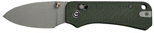 Civivi Knives C23074-3 Baby Banter 2 2.34" Folding Drop Point Plain Gray Stonewashed Nitro-V Steel Blade, Green Textured Canvas Micarta Handle
