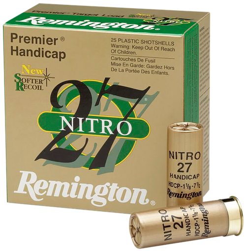 Remington Ammunition 20227 Premier Nitro 27 Handicap 12 Gauge 2.75" 1 oz 7.5 Shot 25 Per Box/ 10 Cs