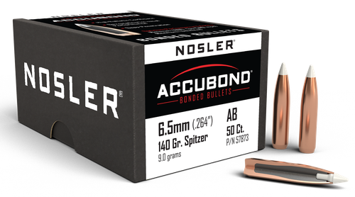 Nosler 57873 AccuBond  6.5Creedmoor 140gr Spitzer Point 50/Box