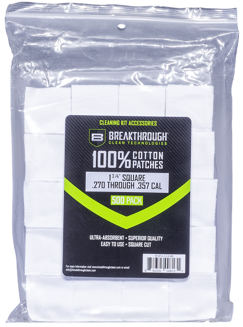 Breakthrough Clean BTCPS134500 Square Patches 270/357 Cal 1.75" 500 pieces
