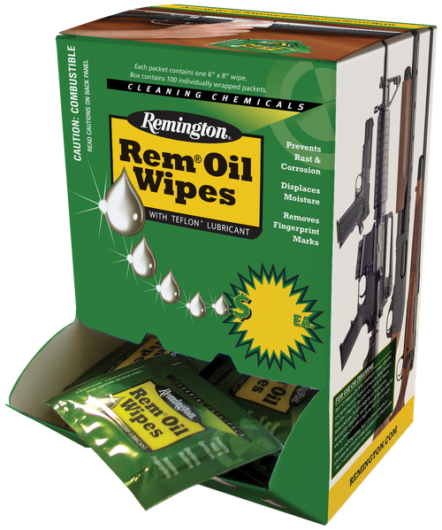 Remington Accessories 18471 Rem Oil  Cleans, Lubricates, Protects Single Pack Wipes 300 Per Box