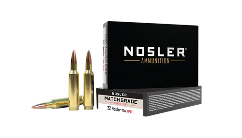 Nosler 60016 Match Grade  22Nosler 77gr Custom Competition Hollow Point Boat Tail 20 Per Box/10 Case