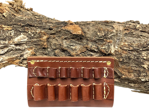 Hunter Company 0675 Cartridge Belt Slide  Chestnut Tan Leather 375 Cal 6rd 2"