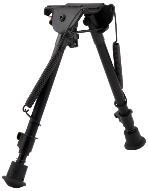 Harris Bipods LM1A2 Non-Swivel L Swivel Stud, 9-13", Black Steel/Aluminum, Notched Legs, Rubber Feet