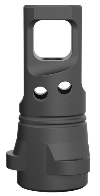 Breek Arms BRK4333 Echo Single Port Muzzle Brake Black Nitride Steel 1/2"x28 Threads 9mmLuger Compatible w/ Breek-LOK 3QD
