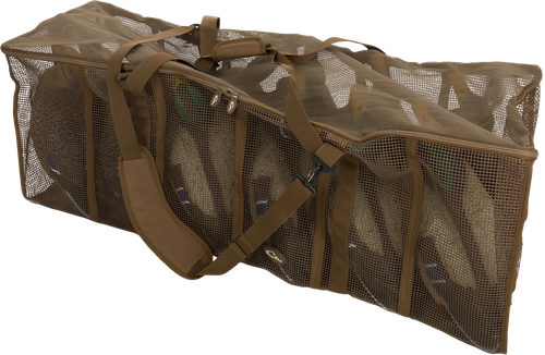 Drake Waterfowl DA370012D Decoy Bag Floater 12 Slot Duck Brown Vinyl-Coated Mesh