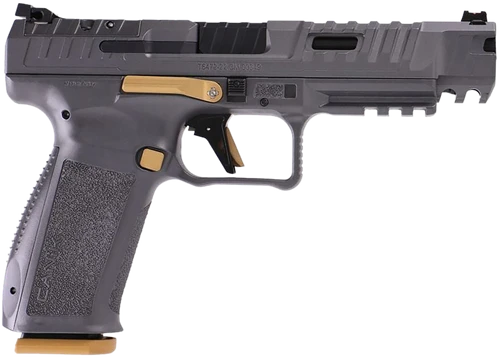 Canik HG6771TN SFx Rival 9mm Luger 10+1 5" Black Steel Barrel, Rival Gray Optic Cut/Serrated Steel Slide, Canik Grey Polymer Frame w/Picatinny Rail, Rival Grey Polymer Grip