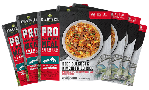 ReadyWise RW05194 Outdoor Food Kit Beef Bulgogi & Kimchi Rice 2 Servings Per Pouch, 6 Per Case