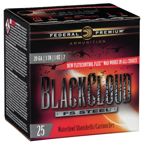 Federal PWBX2092 Black Cloud FS 20Gauge 3" 1oz 2Shot 25 Per Box/10 Case