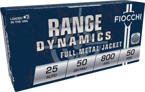 Fiocchi 25AP Range Dynamics  25ACP 50gr Full Metal Jacket 50 Per Box/20 Case