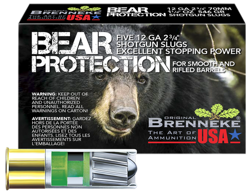 Brenneke SL122BP Bear Protection  12Gauge 2.75" 1 1/4oz Slug Shot 5 Per Box/50 Case