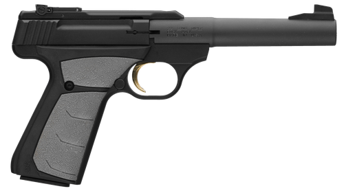 Browning 051498490 Buck Mark Camper 22 LR 10+1 5.50" Tapered Bull Barrel, Matte Black Serrated Steel Slide & Aluminum Frame, Gray Ultragrip FX Grip
