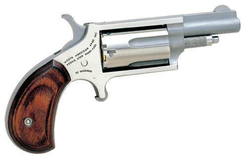North American Arms 22M Mini-Revolver  22 WMR 5 Shot 1.63" Stainless Steel Barrel, Frame & Cylinder, Rosewood Grip Exposed Hammer