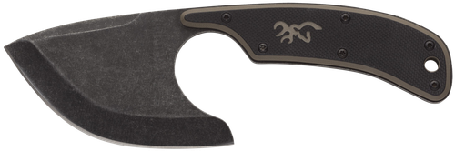 Browning 3220323 Cutoff  2.50" Fixed Skinner Plain Black Black Oxide Stonewashed 9Cr14MoV SS Blade, Black/Tan G10 Handle