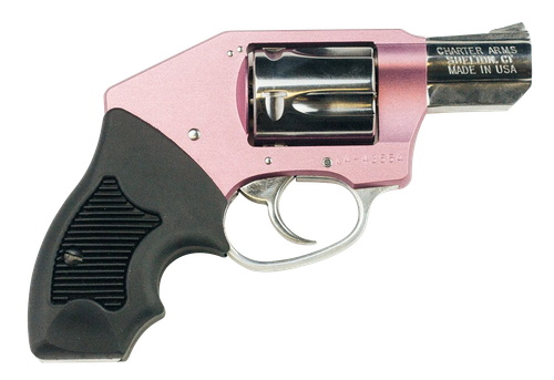 Charter Arms 53852 Chic Lady Off Duty Small 38 Special, 5 Shot 2" High Polished Stainless Steel Barrel & Cylinder, Pink Aluminum Frame, Pearl Grip, Concealed Hammer