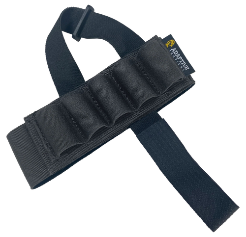 ADAPTIVE TACTICAL AT06400 Stock Mounted Shell Carrier  5rd Shotshells Removable Black Nylon Non Slip Loops Adj. Stock Fit