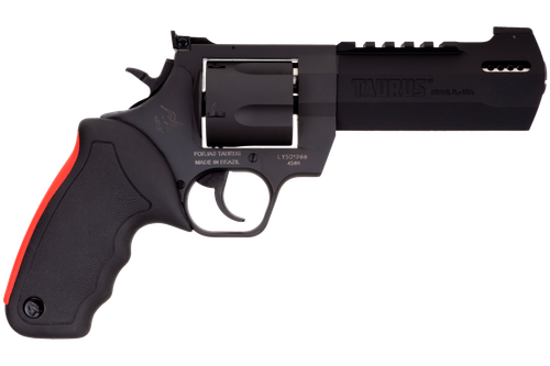 Taurus 2454051RH Raging Hunter  454 Casull 5rd 5.12" Matte Black Oxide Steel Black Rubber with Integrated Red Cushion Insert Grip