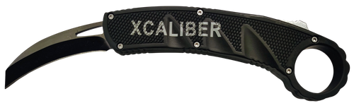 Xcaliber Knife Company  Karambit  3" OTF Reverse Tanto Plain Black 440C SS Blade, 5.75" Aluminum Handle