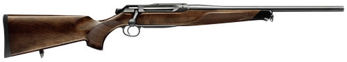 Sauer 80117093 505 Lux Full Size 243 Win 3+1 22" Matte Blued Threaded Barrel, Matte Blued Saddle Mount Steel Receiver, Grade 5 Wood Fixed Stock