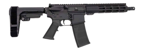 Andro Corp Industries 30010HB ACI-15 Halo 300 Blackout 30+1 10" Black Nitride Threaded Barrel, Black Anodized Aluminum Receiver w/Picatinny Rail, M-LOK Handguard, Black Polymer SBA3 Pistol Brace, A2 G