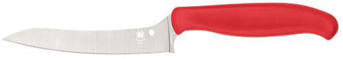 Spyderco K14PRD Z-Cut Pointed 4.40" Fixed Plain Stonewashed CTS BD1N SS Blade, Red Textured Polypropylene Handle